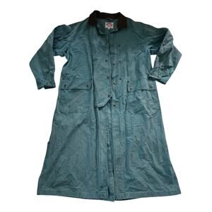 VTG Australian Outback Collection Coat Men SZ M Green Duster Jacket Trench Work